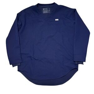 Figs Navy Long Sleeve Scrub Top